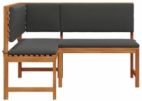 Banco de Canto de Jardim vidaXL com Almofadas 140x100x91 cm Madeira Só
