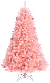 Árvore de Natal Artificial 180 cm  com 1036 ramos Bolas de Ornamentos Base Metal Festiva Árvore de Natal Rosa