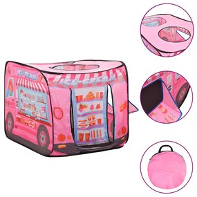 Tenda de brincar infantil com 250 bolas 70x112x70 cm rosa