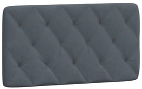Cama com colchão 100x200 cm veludo cinzento-escuro