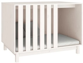 Casota para cães 100x70x72 cm madeira de pinho maciça branco