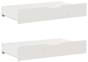 Gavetas para cama 2 pcs 95x55x16 cm pinho maciço branco