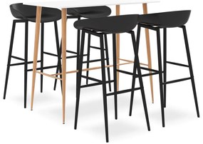 5 pcs conjunto de bar branco e preto