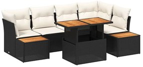 vidaXL Conjunto de Sofá de Jardim 10 pcs Preto Rattan Sintético