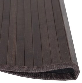 Tapete redondo 60 cm bambu castanho-escuro