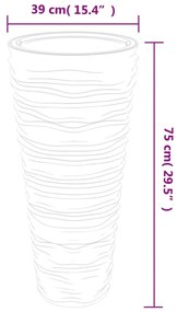 Vaso c/ interior removível 18/45 L + aspeto ranhurado antracite