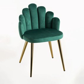 Cadeira Hand Gold Veludo - Verde