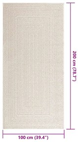 Tapete ZIZUR creme 100x200cm aspeto de juta interior e exterior