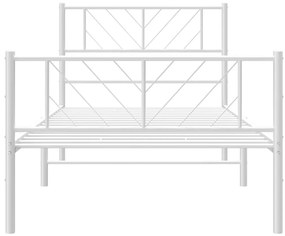 Estrutura de cama com cabeceira e pés 80x200 cm metal branco