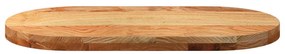 Tampo de mesa 80x40x4 cm carvalho maciça oval castanho-claro
