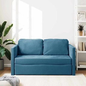 Sofá-cama sem pés 122x204x55 cm veludo azul