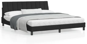 vidaXL Estrutura de cama com luzes LED 180x200 cm veludo preto