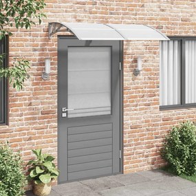Toldo de porta cinzento 150x75 cm policarbonato