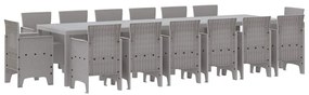 Conjunto de Jantar para Jardim 15 pcs Cinzento-claro Largo