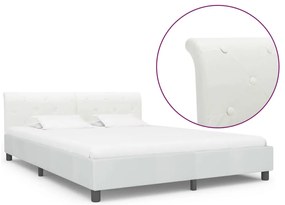 Estrutura de cama 180x200 cm couro artificial branco