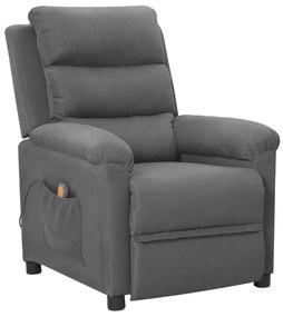 Poltrona de massagens tecido cinzento-claro