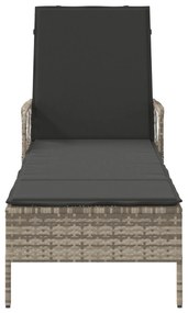 Espreguiçadeira Cinza claro Rattan PE 157 x 55 x 92 cm Dobrável