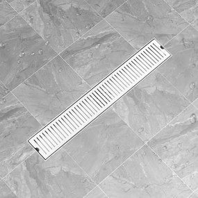 VidaXL Dreno de chuveiro com ventilação 83x14 cm aço inoxidável