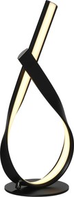 Candeeiro de mesa de design contemporâneo - candeeiro de mesa em espiral - dim. 21 x 15 x 43 cm - alumínio preto, LED branco quente