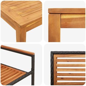 Conjunto de Jantar para Jardim 5 pcs Preto 110 x 110 x 75 cm
