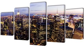 241547 vidaXL Políptico com impressão vista horizonte de Nova Iorque 200 x 100 cm