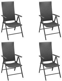 5 pcs conjunto de jantar para jardim preto