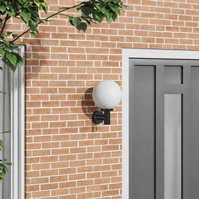 vidaXL Luz de Parede Externa Preto Aço Inox IP44