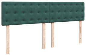Cama com molas/colchão 180x200 cm veludo verde-escuro