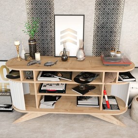 Aparador Stor – Carvalho/Branco – 150x43x75 cm