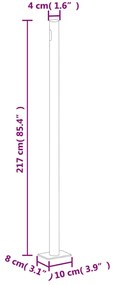 Toldo lateral retrátil para pátio 220x600 cm castanho
