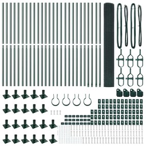 Cerca de Arame Soldado com 13 Postes Flangiados Verde 1.2x50 m Aço