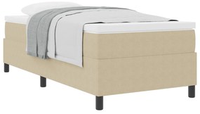 Cama com Base Box e Colchão Bege Claro 80x200 cm Tecido de Corduroy