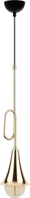 Candeeiro de Teto Sarmal – Dourado/Preto – Diâmetro 13 cm, Altura 154