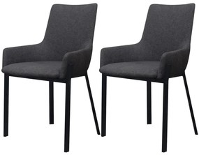 vidaXL Cadeiras de jantar 2 pcs tecido cinzento-escuro