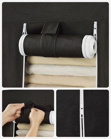 Guarda Roupa de tecido 175 x 110 cm preto