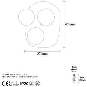 Aplique de Parede Well – Dourado – 37 x 44 x 45 cm