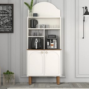 Armário de Cozinha/Sala "Caffè" - Creme - 81.3x201x35cm - Design Moder