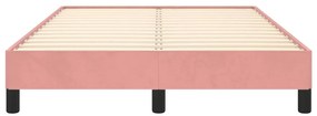 Estrutura de cama com colchão 120x190 cm veludo rosa