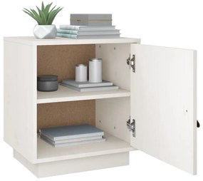 Mesas de cabeceira 2 pcs 40x34x45 cm pinho maciço branco