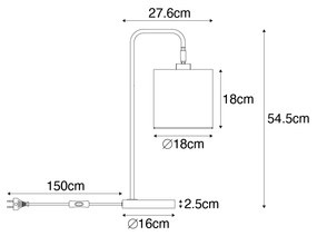 Candeeiro de mesa moderno preto com ouro - Lofty Moderno