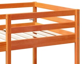 Cama alta c/ secretária/cadeiras 75x190 cm pinho castanho-mel