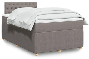 Cama boxspring c/ colchão 120x190cm tecido castanho-acinzentado