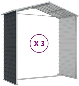 Abrigo de jardim 191x300x198 cm aço galvanizado antracite