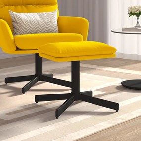 vidaXL Apoio de pés 60x60x36 cm veludo amarelo mostarda