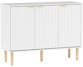 HOMCOM Aparador de Sala de Estar com Prateleira Ajustável Móvel para TV para Quarto Sala de Estar 107x35x80 cm Branco | Aosom Portugal
