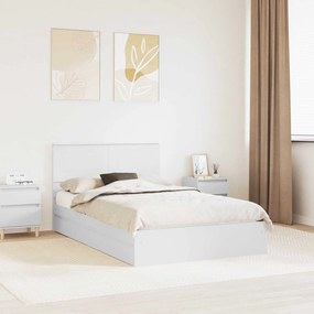 vidaXL Cama com Armazenamento Branco 120 x 200 cm Madeira processada