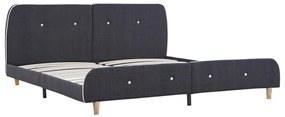 Estrutura de cama sem colchão de tecido cinza escuro 180x200 cm