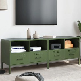 Móveis de TV 2 pcs 68x39x50,5 cm aço verde-azeitona