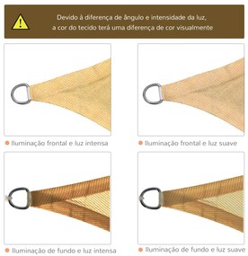 Vela de Sombra Quadrado 3x3 m Toldo Vela de HDPE com Proteção UV Aneis