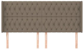 Cabeceira cama abas tecido 183x16x118/128 cm cinza-acastanhado